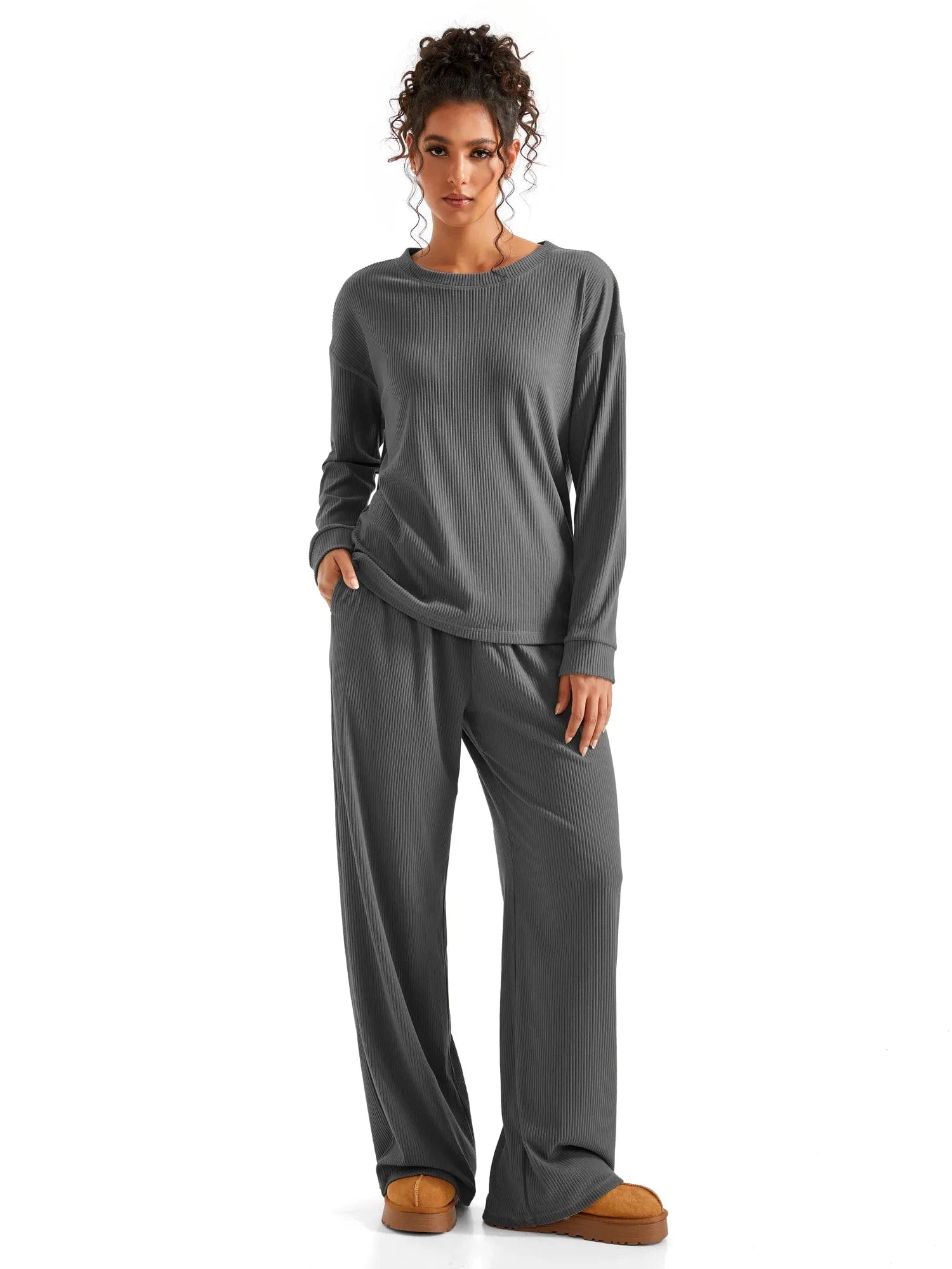 Ribbed Pajama Set-SUUKSESS-SUUKSESS