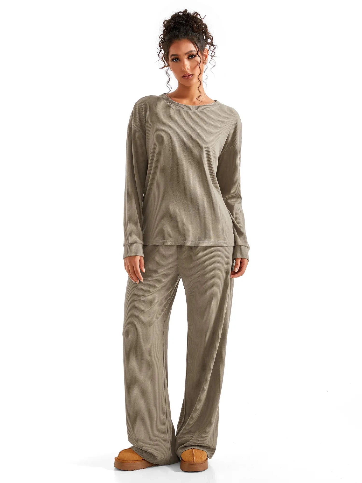 Ribbed Pajama Set-SUUKSESS-Sienna-S-SUUKSESS