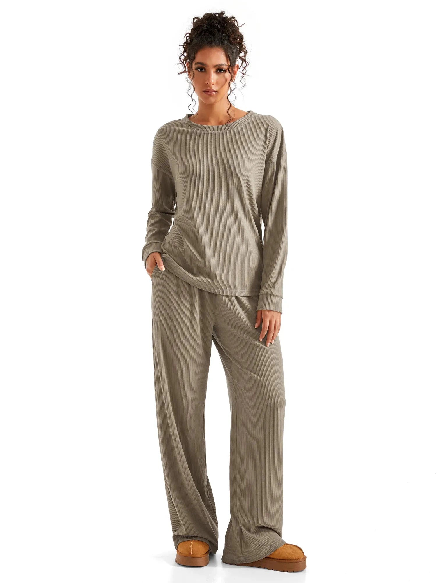 Ribbed Pajama Set-SUUKSESS-SUUKSESS