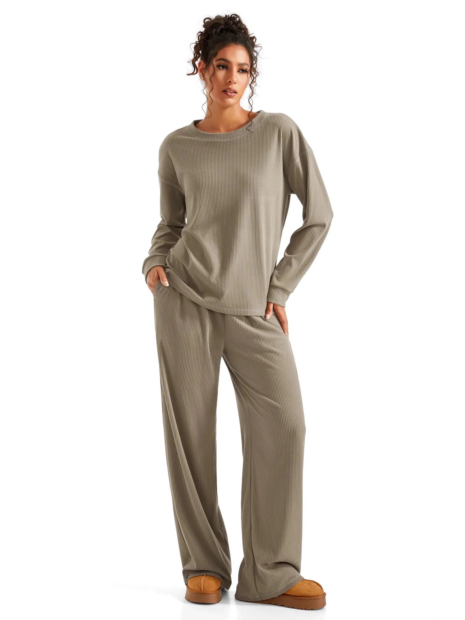 Ribbed Pajama Set-SUUKSESS-SUUKSESS