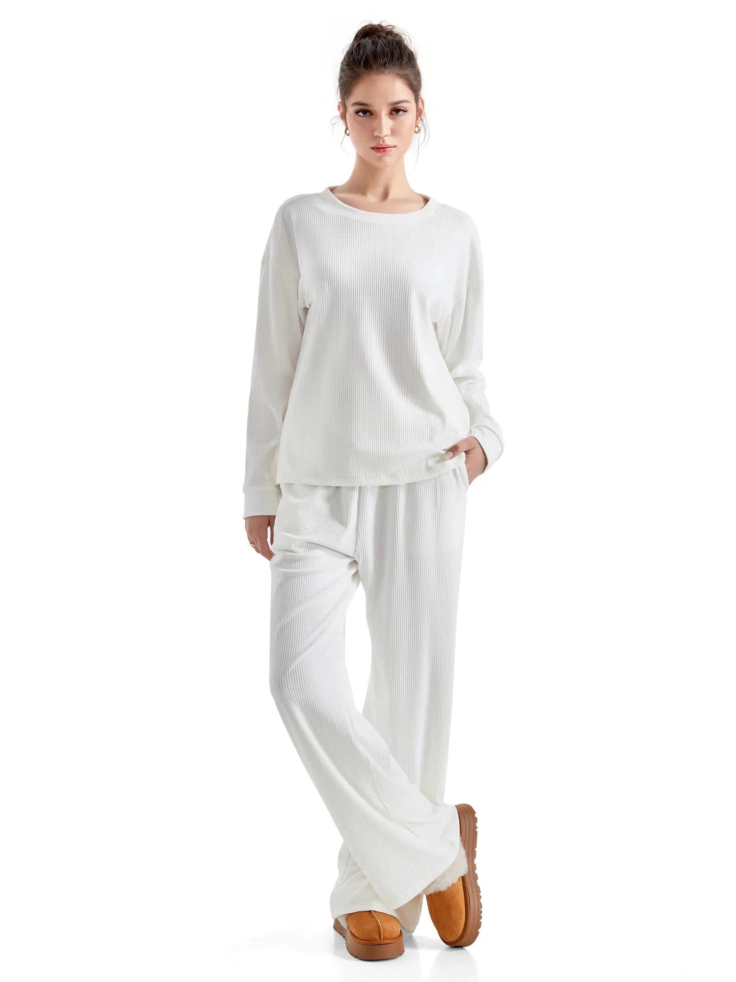 Ribbed Pajama Set-SUUKSESS-SUUKSESS