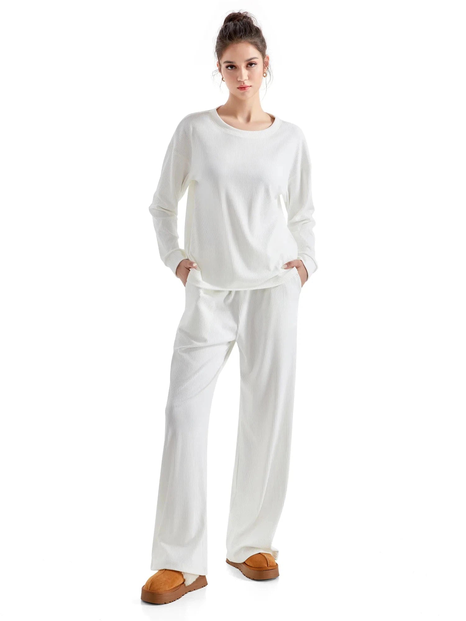 Ribbed Pajama Set-SUUKSESS-SUUKSESS