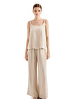 Sleeveless Tank Top Lounge Set-SUUKSESS-Beige-XS-SUUKSESS