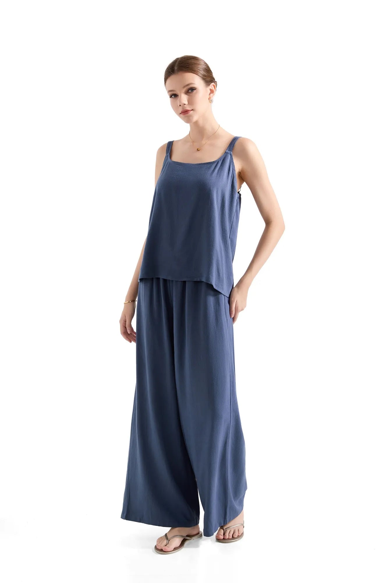 Sleeveless Tank Top Lounge Set-SUUKSESS-Blue-XS-SUUKSESS