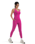 SUUKSESS Women 2 Piece Workout Sets Booty Leggings with Pockets Padded Tank Tops-SUUKSESS-SUUKSESS