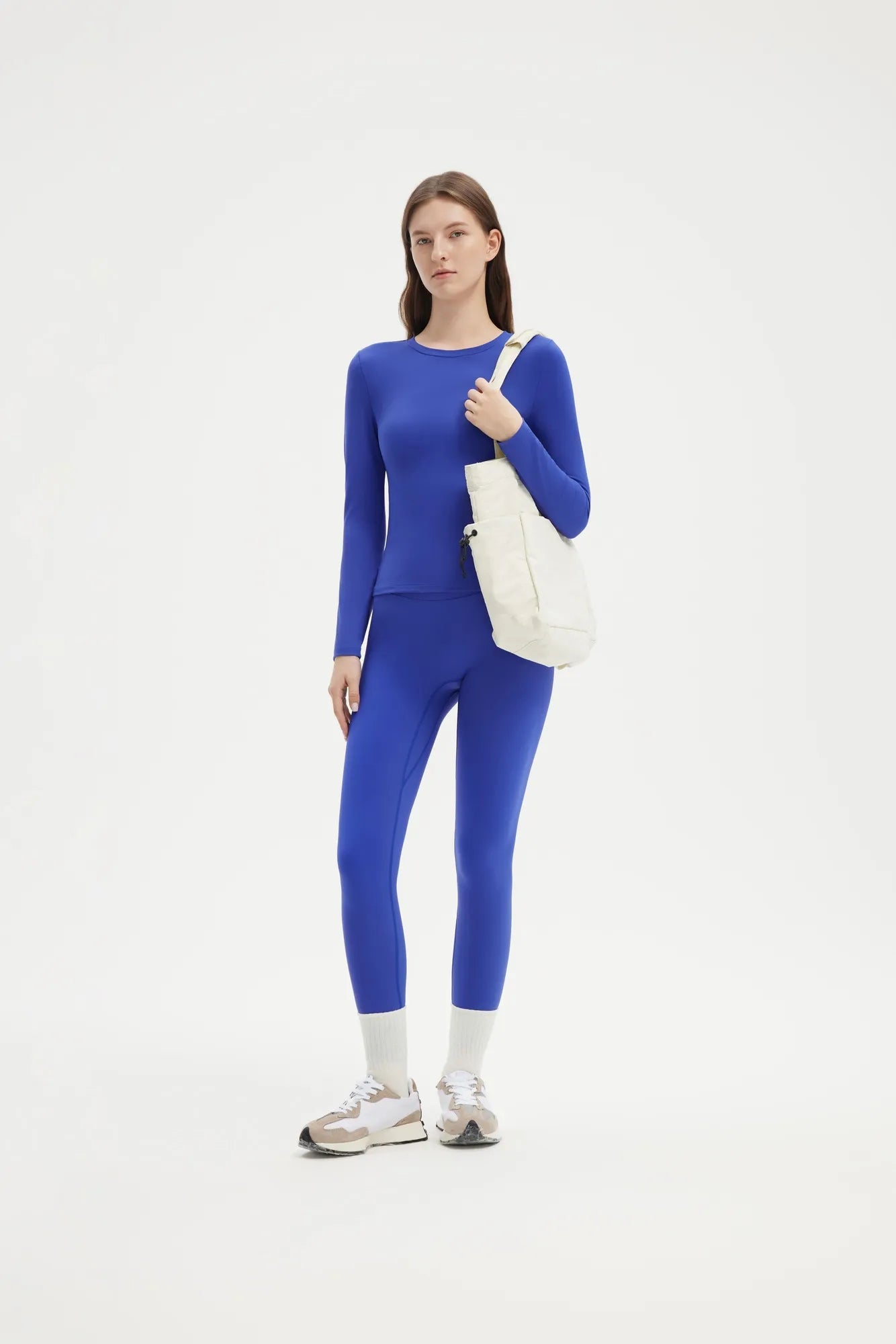 SUUKSESS Women 2 Piece Workout Set Tummy Control Legging Long Sleeve Workout Top-SUUKSESS-SUUKSESS