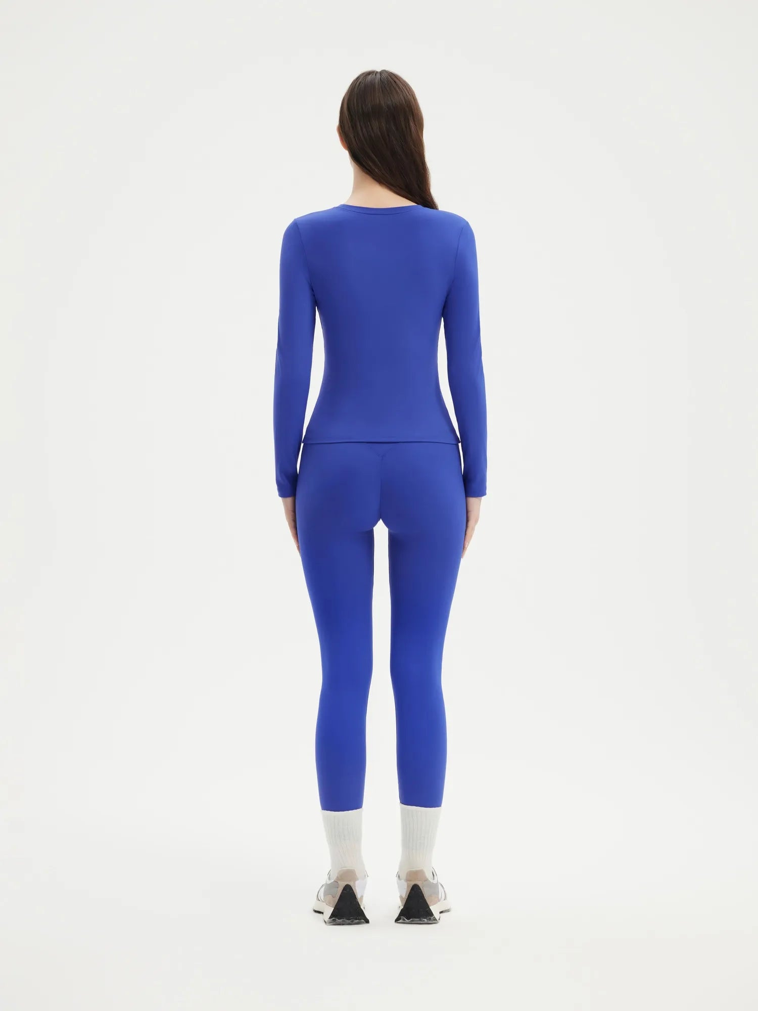 SUUKSESS Women 2 Piece Workout Set Tummy Control Legging Long Sleeve Workout Top-SUUKSESS-SUUKSESS