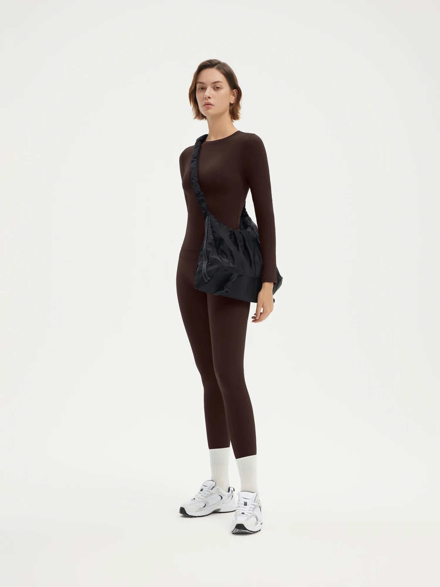 SUUKSESS Women 2 Piece Workout Set Tummy Control Legging Long Sleeve Workout Top-SUUKSESS-SUUKSESS