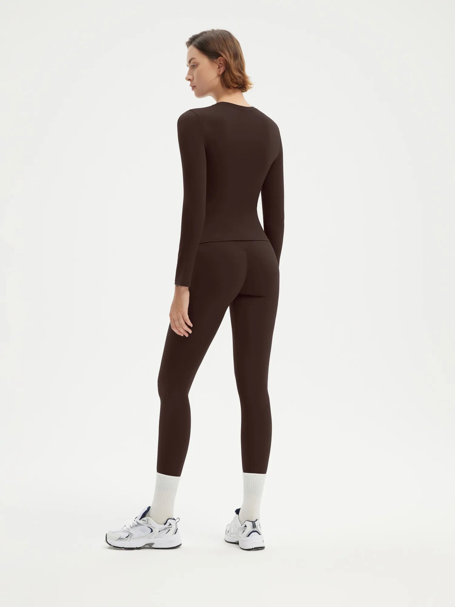 SUUKSESS Women 2 Piece Workout Set Tummy Control Legging Long Sleeve Workout Top-SUUKSESS-SUUKSESS