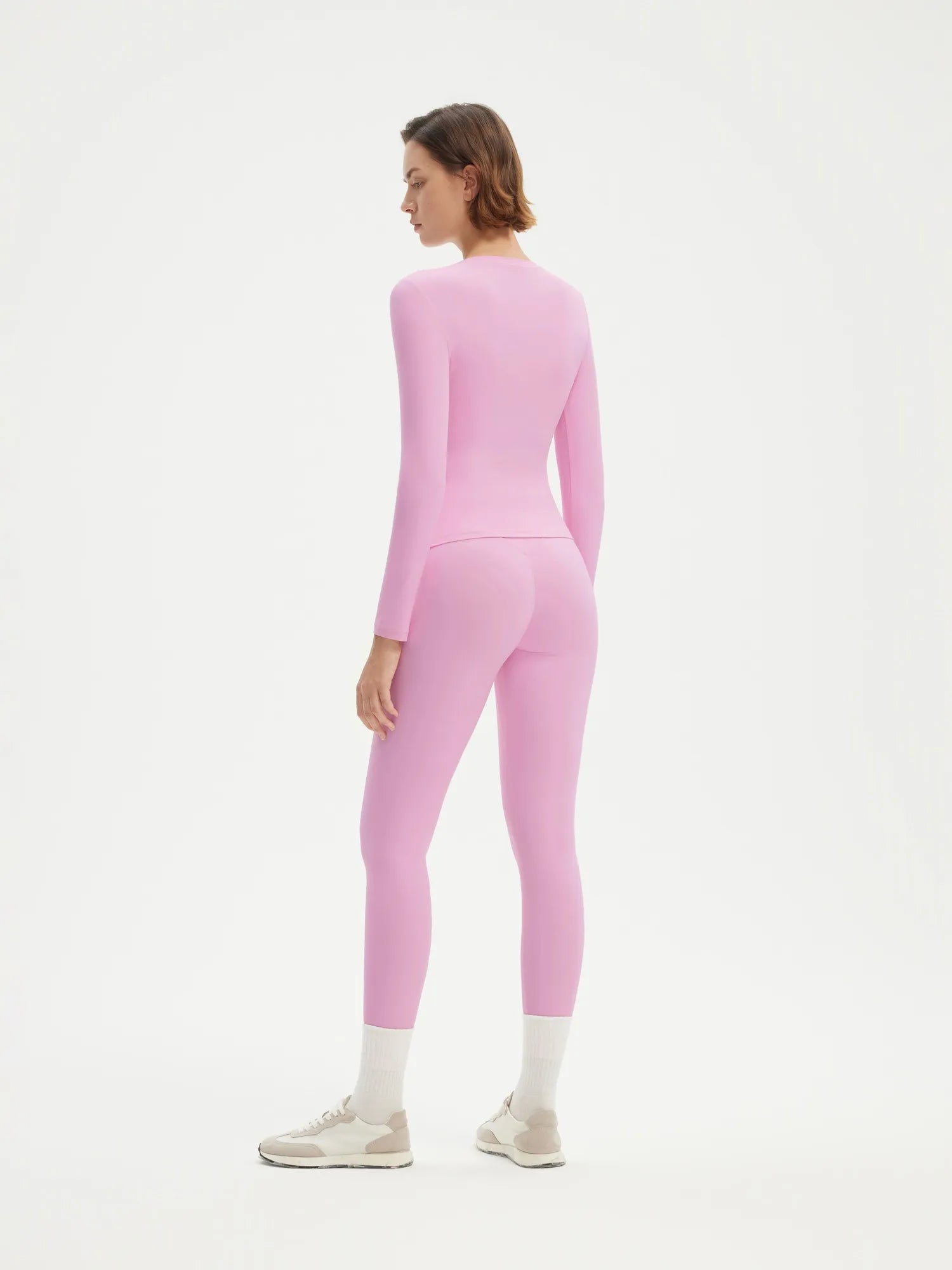 SUUKSESS Women 2 Piece Workout Set Tummy Control Legging Long Sleeve Workout Top-SUUKSESS-SUUKSESS