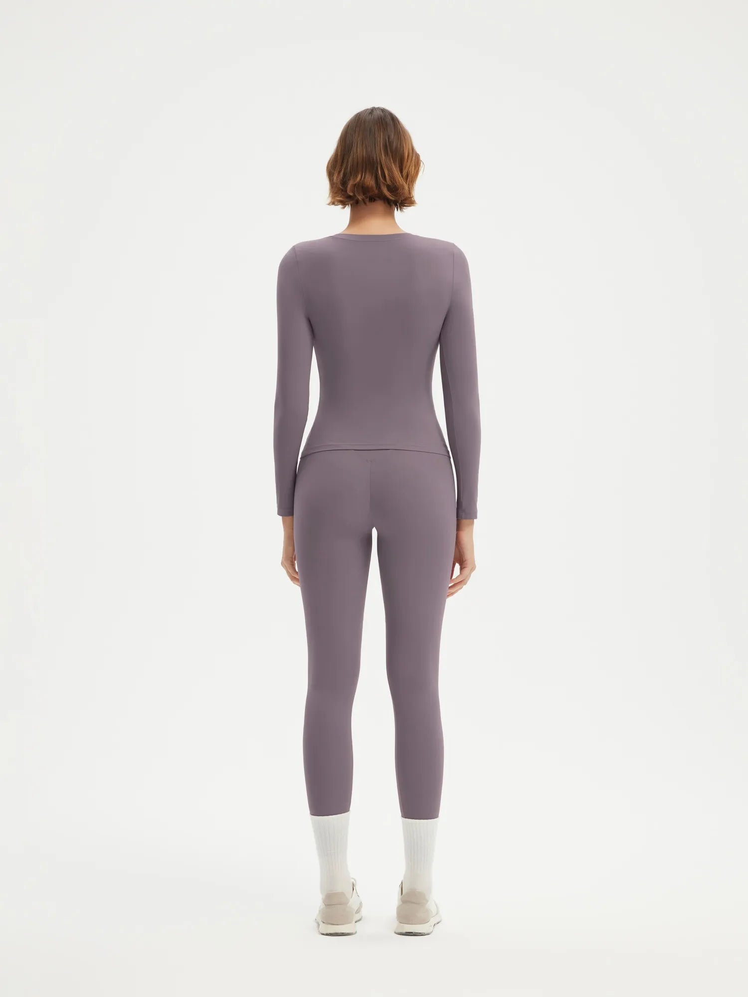 SUUKSESS Women 2 Piece Workout Set Tummy Control Legging Long Sleeve Workout Top-SUUKSESS-SUUKSESS