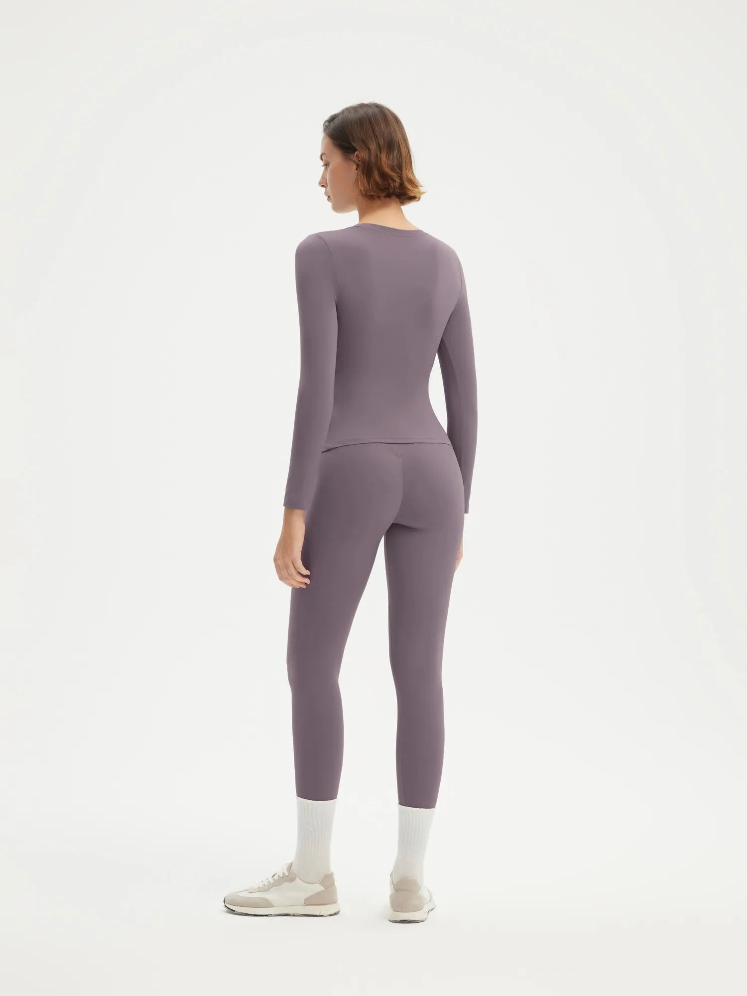 SUUKSESS Women 2 Piece Workout Set Tummy Control Legging Long Sleeve Workout Top-SUUKSESS-SUUKSESS