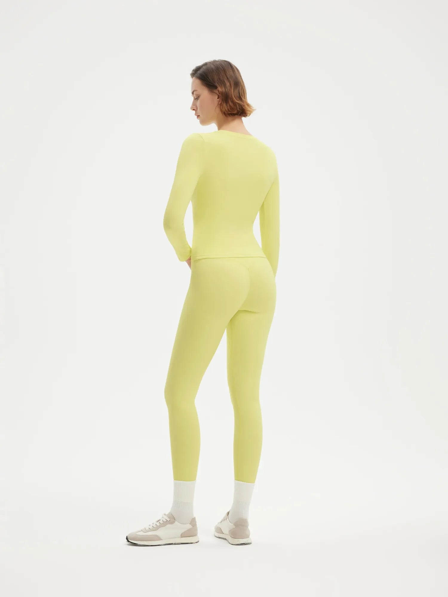 SUUKSESS Women 2 Piece Workout Set Tummy Control Legging Long Sleeve Workout Top-SUUKSESS-SUUKSESS