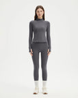 SUUKSESS Women 2 pieces Workout Sets BBL Full Zip Up Jacket High Waist Gym Leggings-SUUKSESS-Gray-XS-SUUKSESS