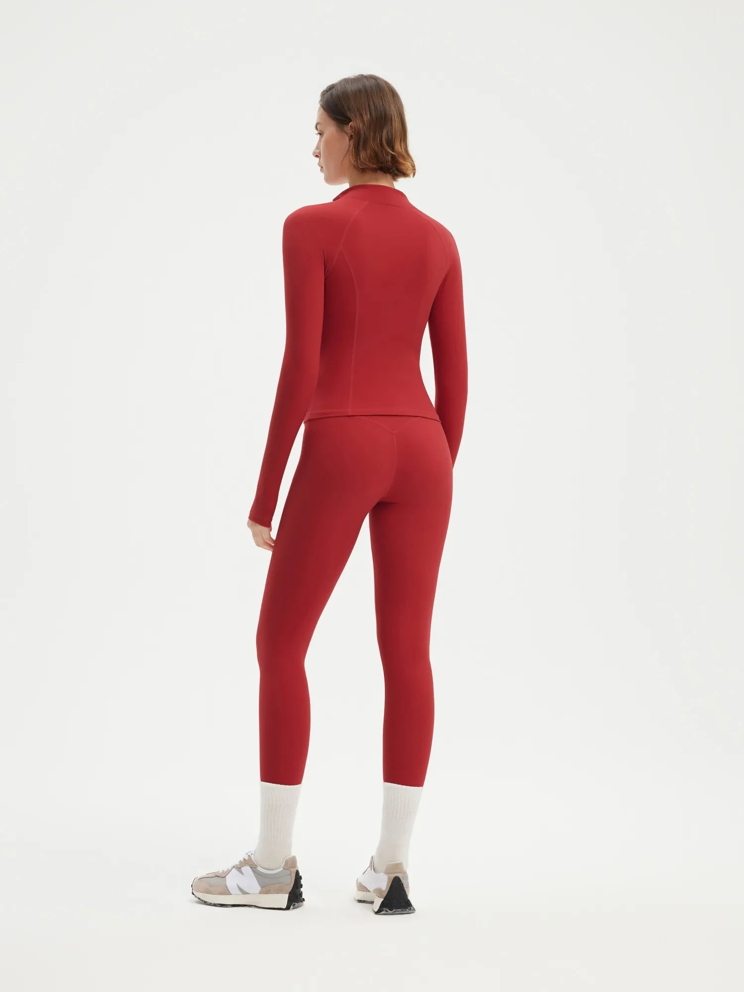 SUUKSESS Women 2 pieces Workout Sets BBL Full Zip Up Jacket High Waist Gym Leggings-SUUKSESS-SUUKSESS