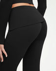 SUUKSESS Women 2 pieces Lounge Sets Long Sleeve V Neck Tops Fold Over Flare Leggings-SUUKSESS-SUUKSESS