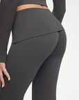 SUUKSESS Women 2 pieces Lounge Sets Long Sleeve V Neck Tops Fold Over Flare Leggings-SUUKSESS-SUUKSESS