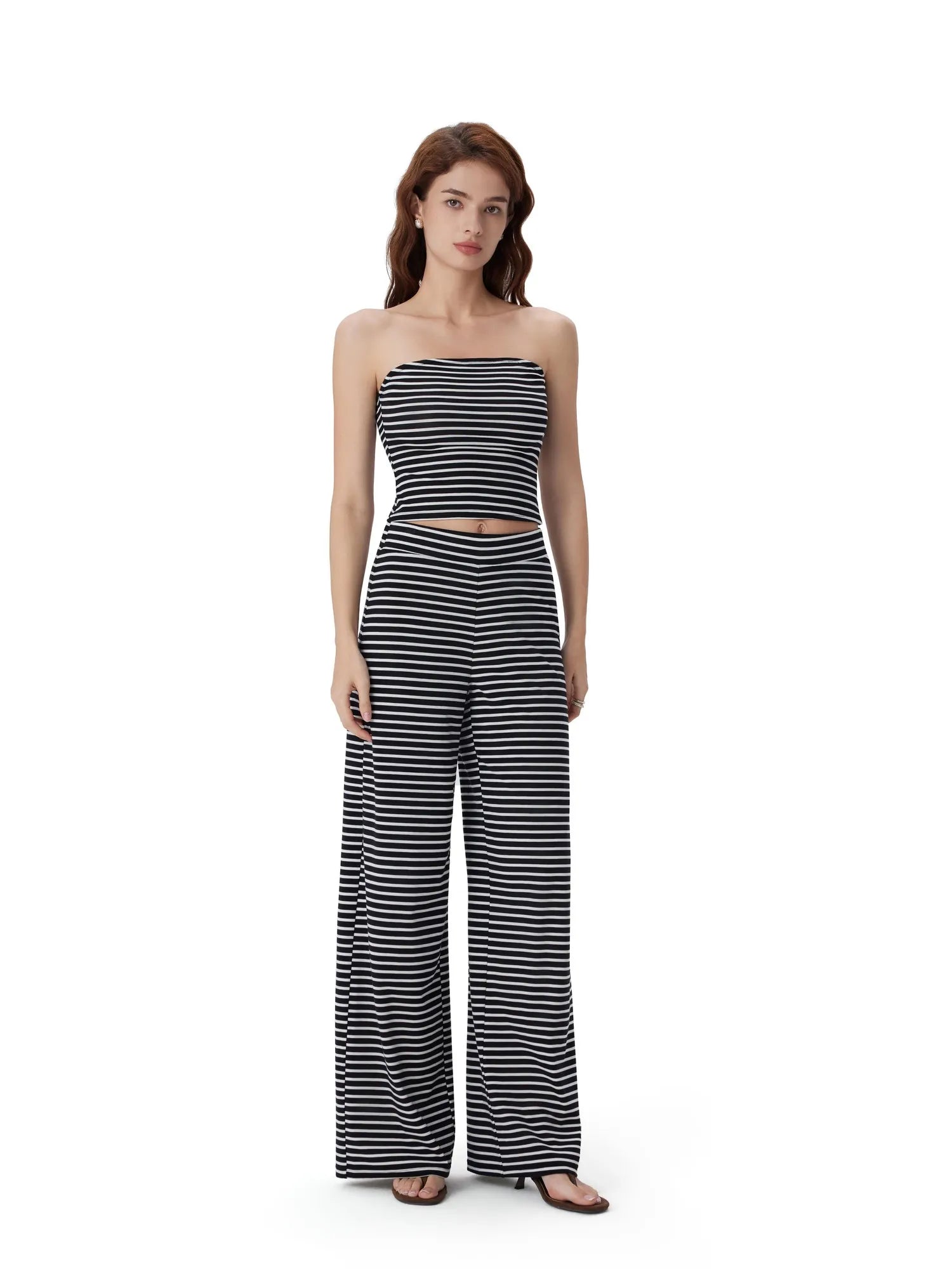 Tube Wide Leg Pants 2 Piece Lounge Set-SUUKSESS-SUUKSESS