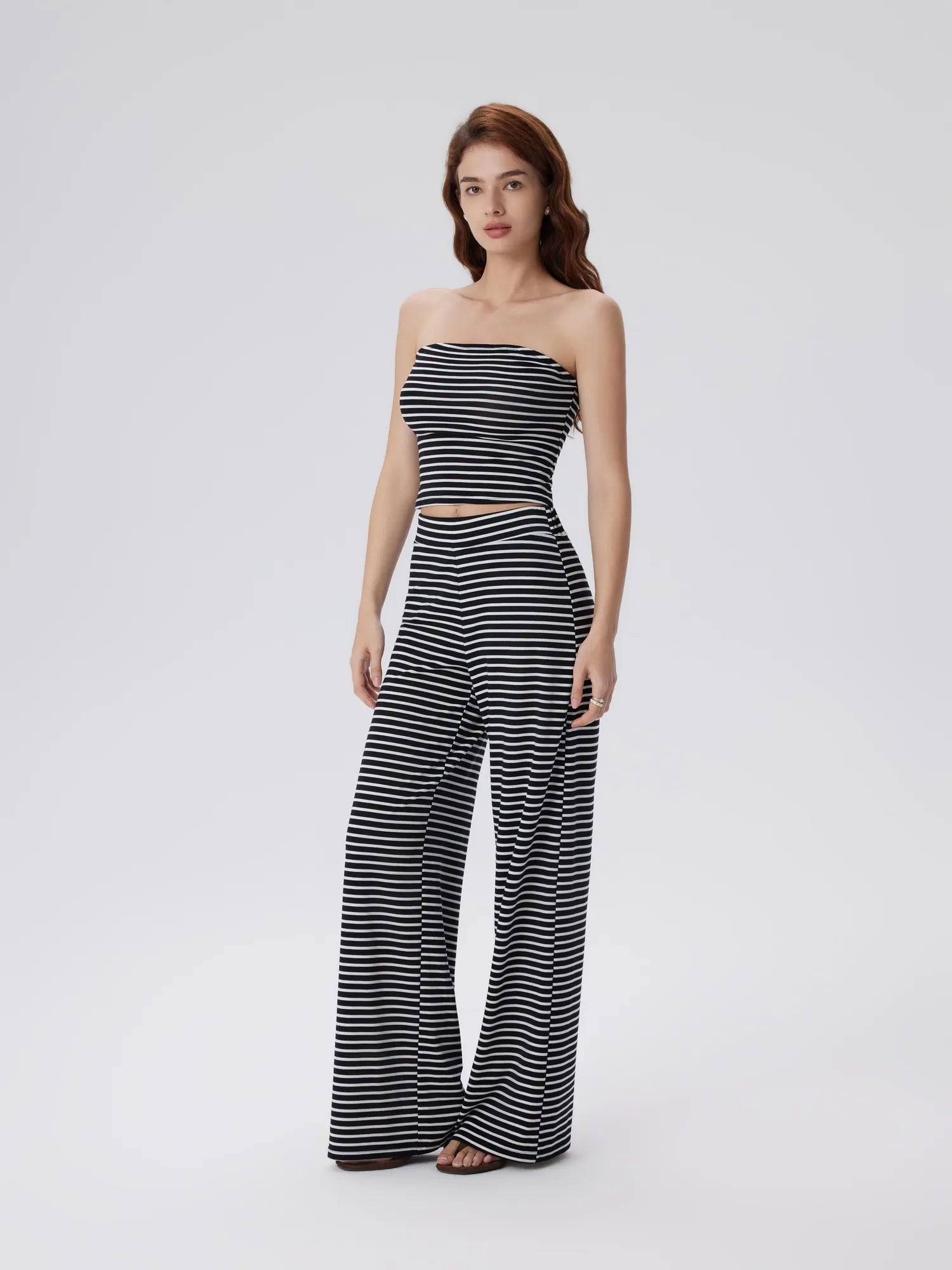 Tube Wide Leg Pants 2 Piece Lounge Set-SUUKSESS-SUUKSESS
