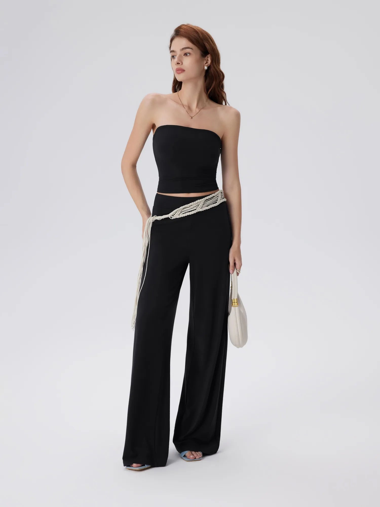 Tube Wide Leg Pants 2 Piece Lounge Set-SUUKSESS-SUUKSESS