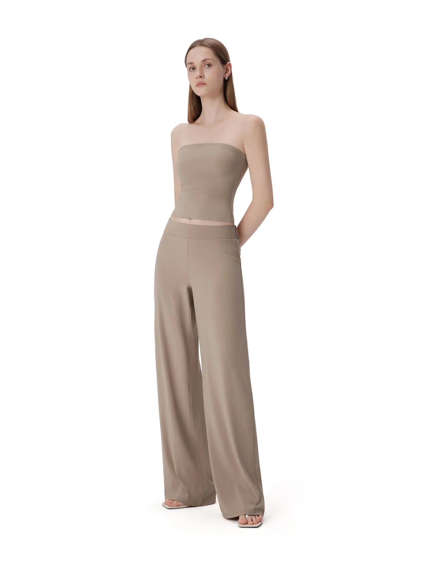 Tube Wide Leg Pants 2 Piece Lounge Set-SUUKSESS-SUUKSESS