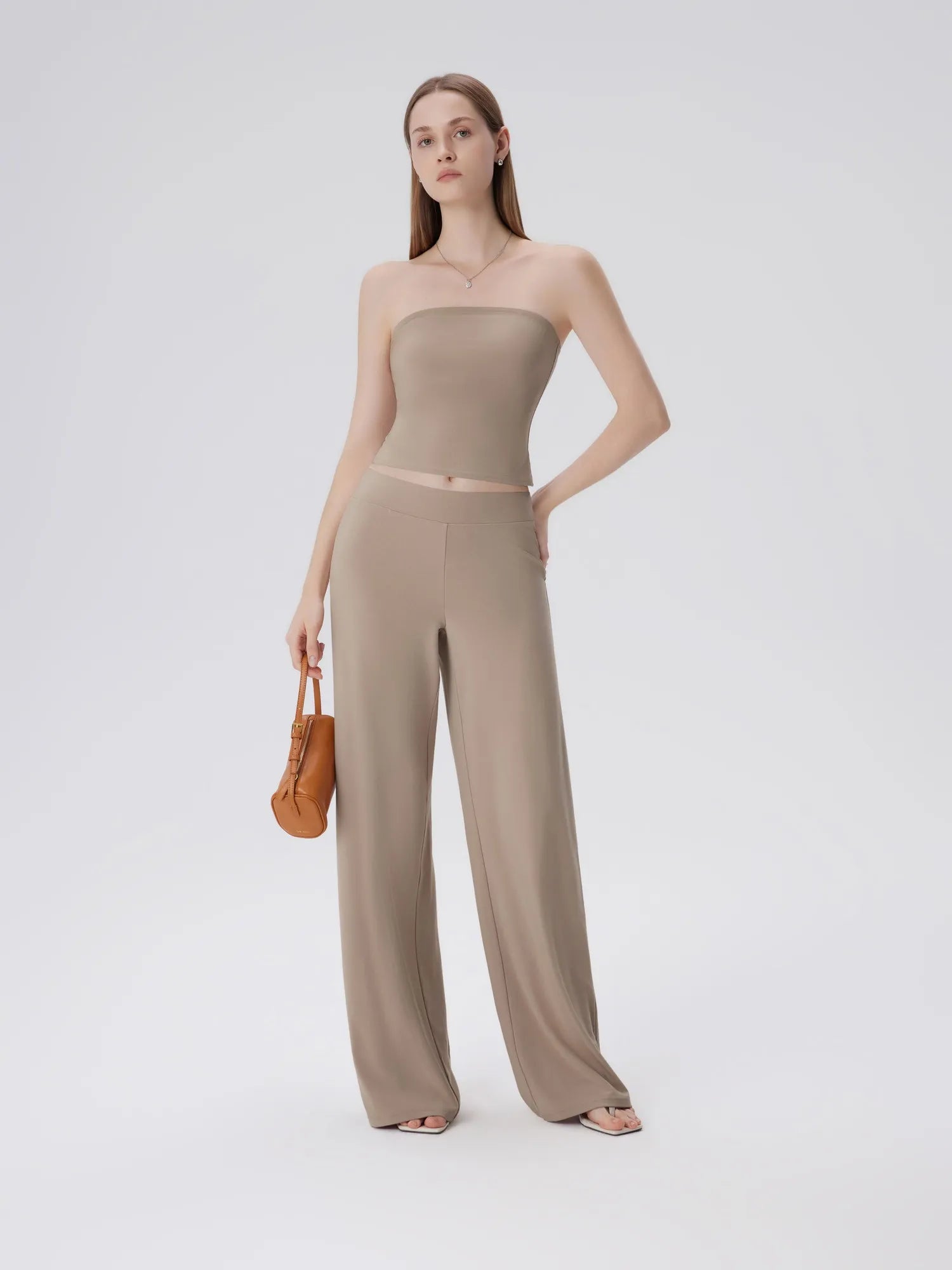 Tube Wide Leg Pants 2 Piece Lounge Set-SUUKSESS-SUUKSESS