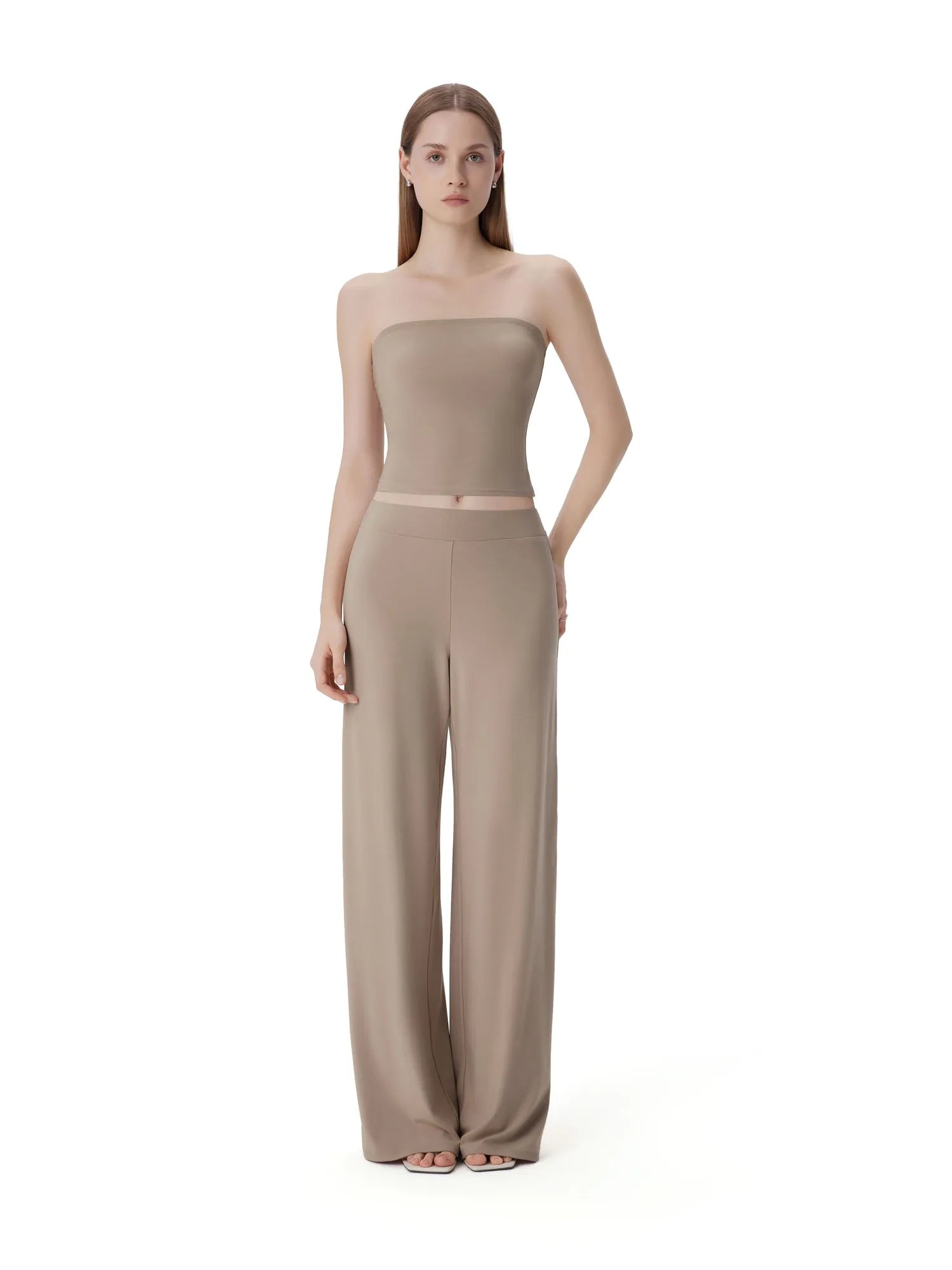 Tube Wide Leg Pants 2 Piece Lounge Set-SUUKSESS-SUUKSESS