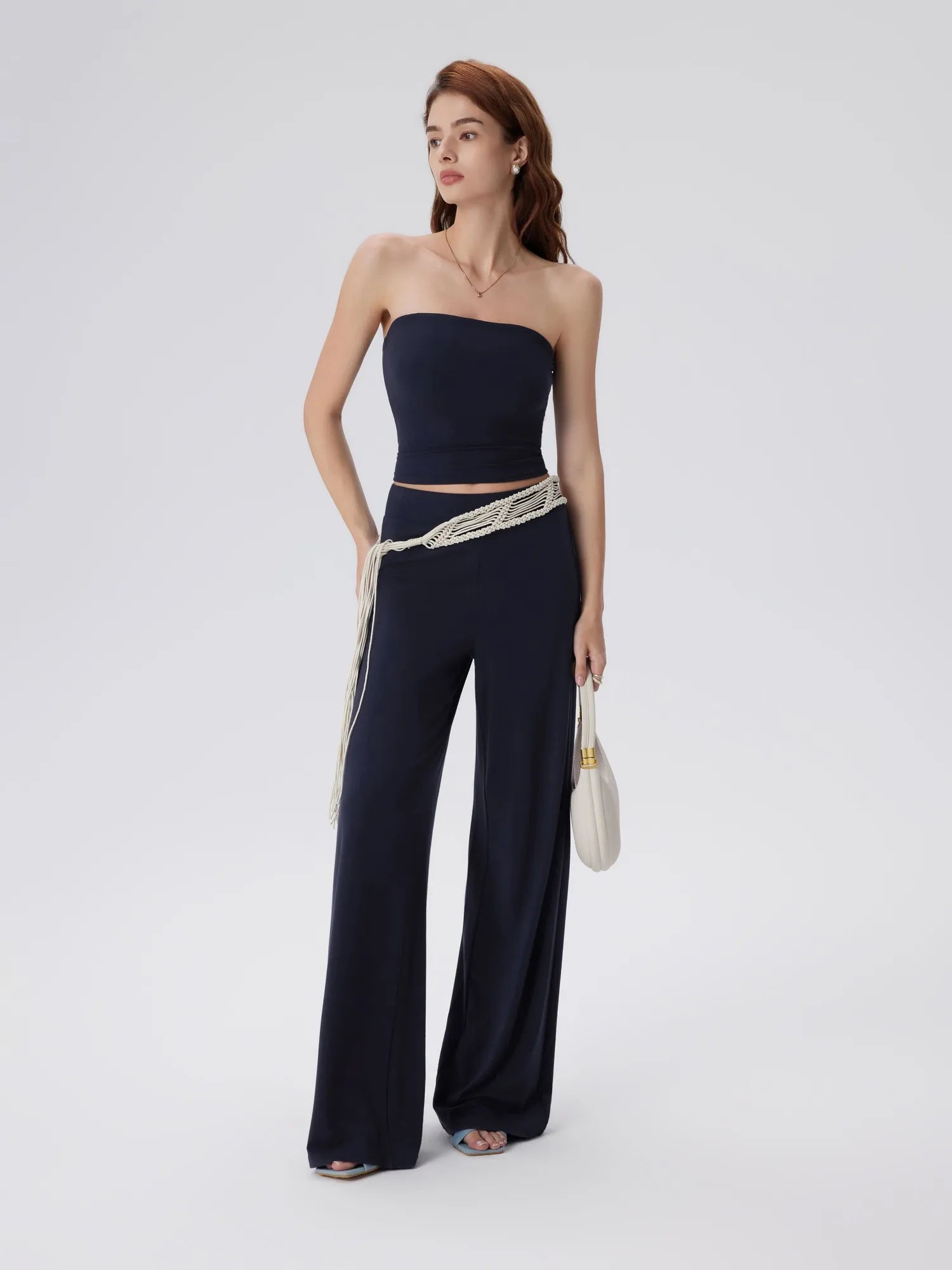 Tube Wide Leg Pants 2 Piece Lounge Set-SUUKSESS-SUUKSESS
