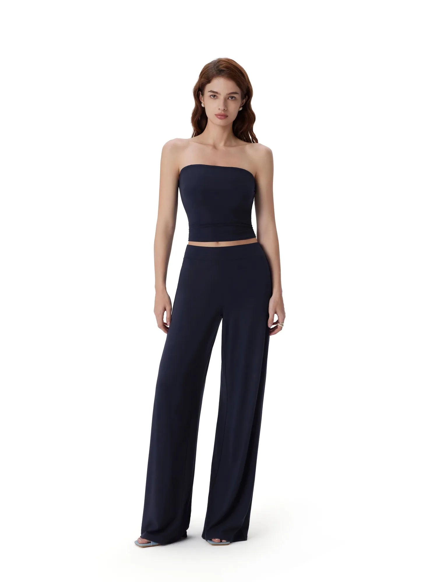 Tube Wide Leg Pants 2 Piece Lounge Set-SUUKSESS-SUUKSESS