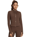 Golden Full Zip Up Jackets Workout Set