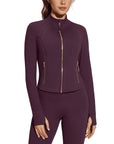 Golden Full Zip Up Jackets Workout Set