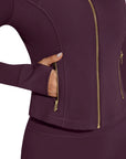 Golden Full Zip Up Jackets Workout Set