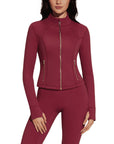 Golden Full Zip Up Jackets Workout Set
