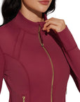 Golden Full Zip Up Jackets Workout Set