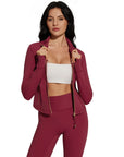 Golden Full Zip Up Jackets Workout Set