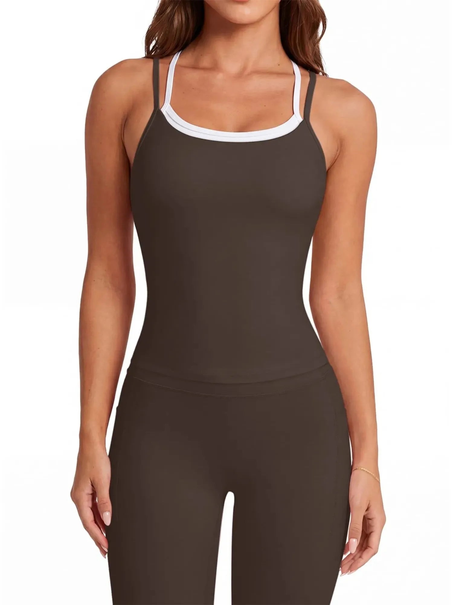 Double Layer Padded Top Leggings Workout Sets-SUUKSESS-SUUKSESS