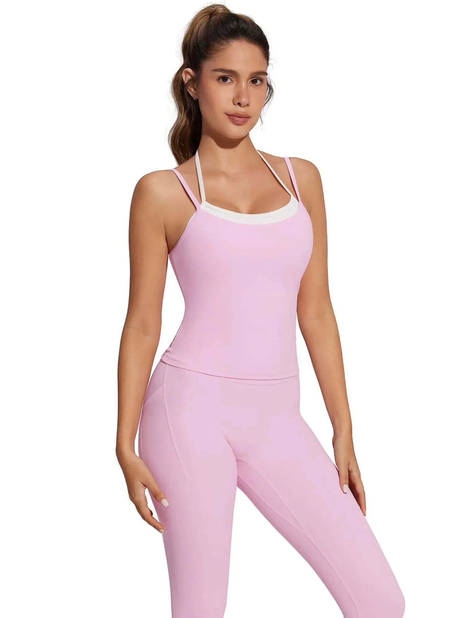 Double Layer Padded Top Leggings Workout Sets-SUUKSESS-SUUKSESS
