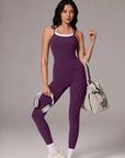 Double Layer Padded Top Leggings Workout Sets-SUUKSESS-Violet-XS-SUUKSESS