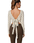Tie Front Wrap Tops Leggings Outfits - Long Sleeve