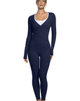 Tie Front Wrap Tops Leggings Outfits - Long Sleeve