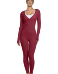 Tie Front Wrap Tops Leggings Outfits - Long Sleeve