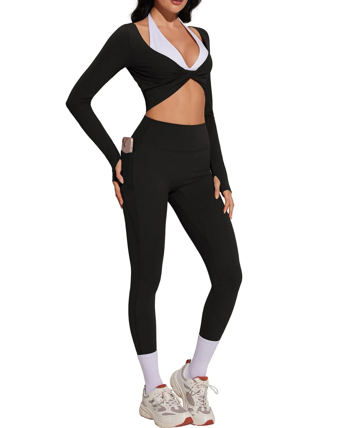Twist Pilates Long Sleeve Top Workout Set