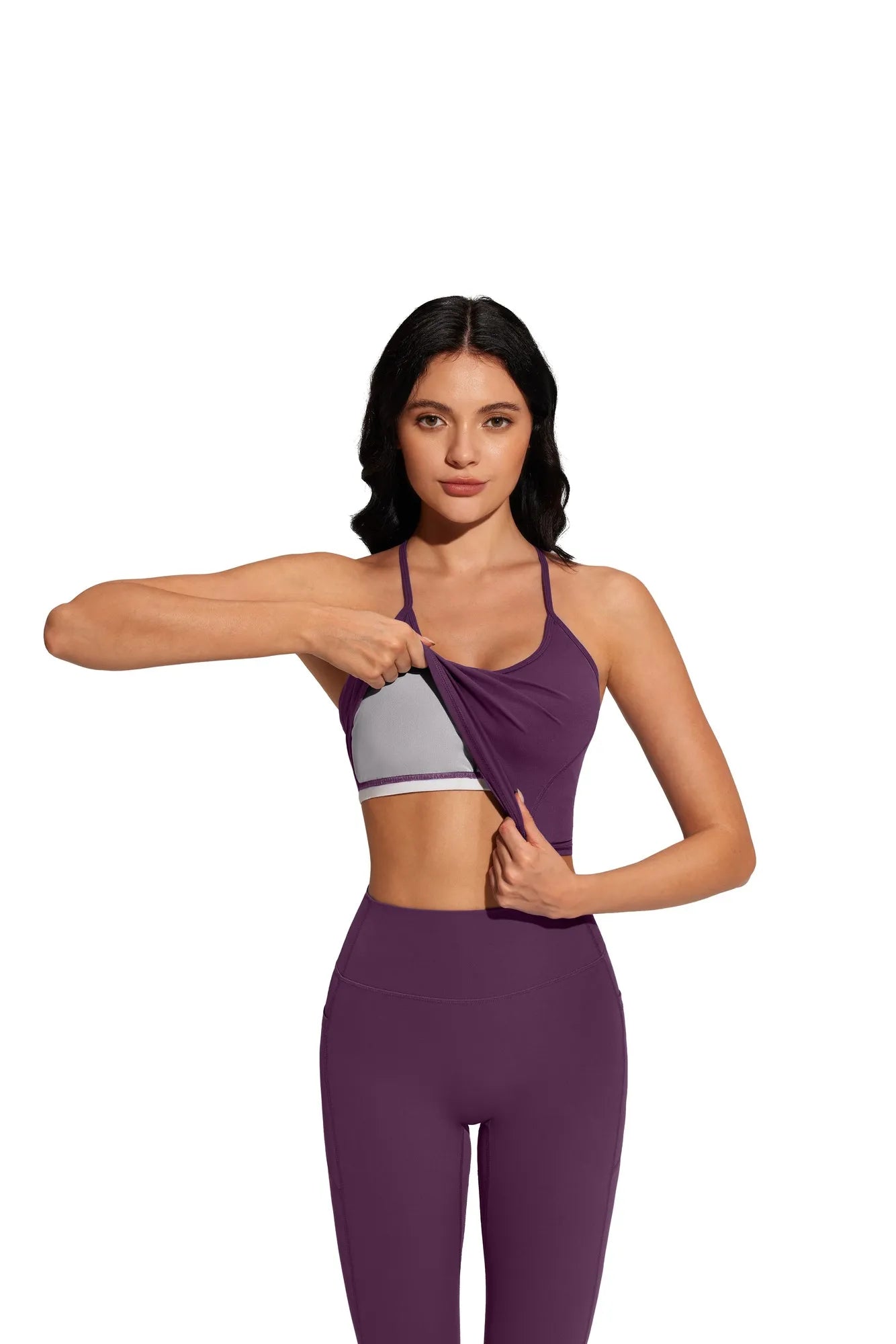 Y Back Top Leggings Workout Sets-SUUKSESS-SUUKSESS