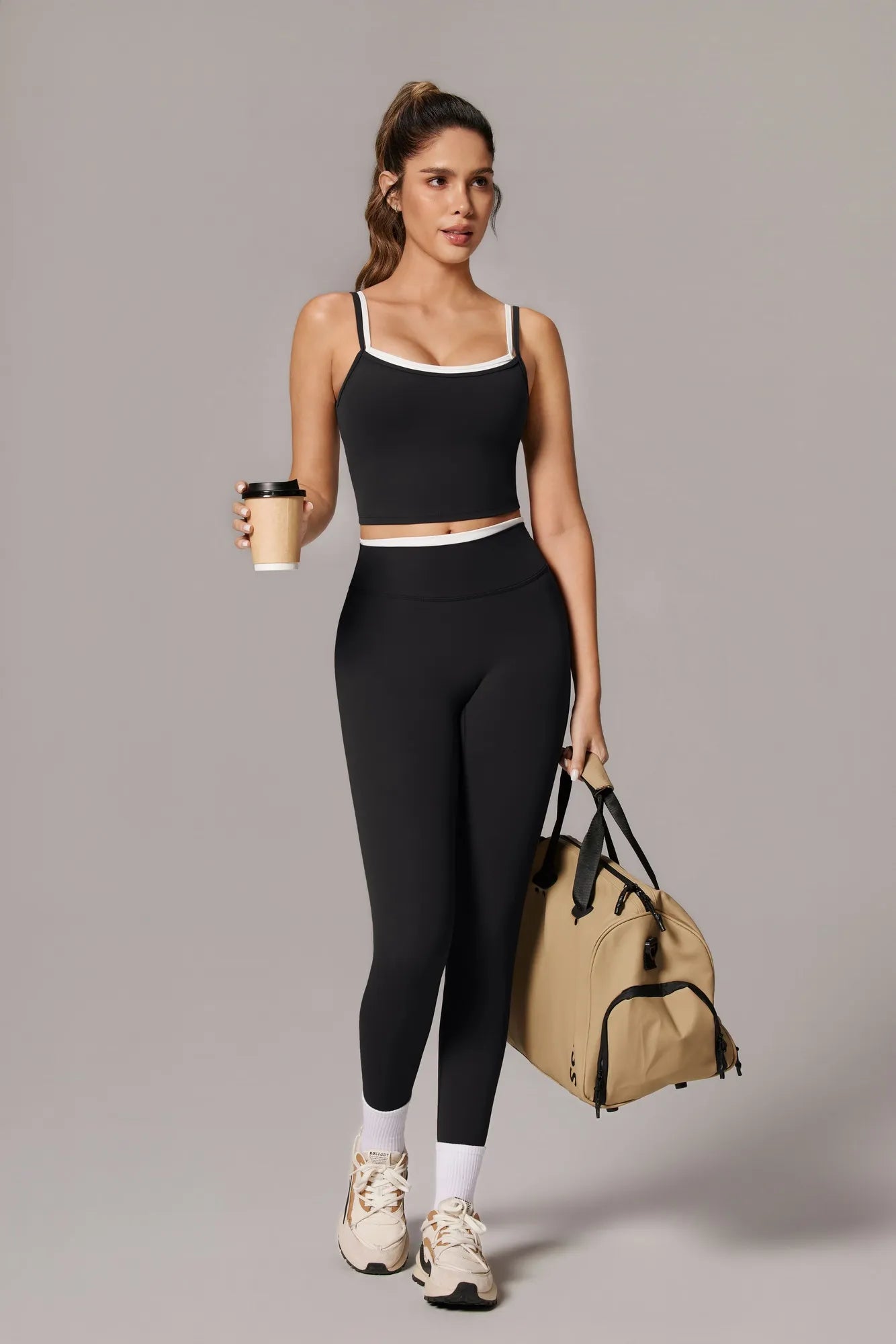 Padded Crop Camis Leggings Workout Set
