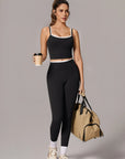 Padded Crop Camis Leggings Workout Set