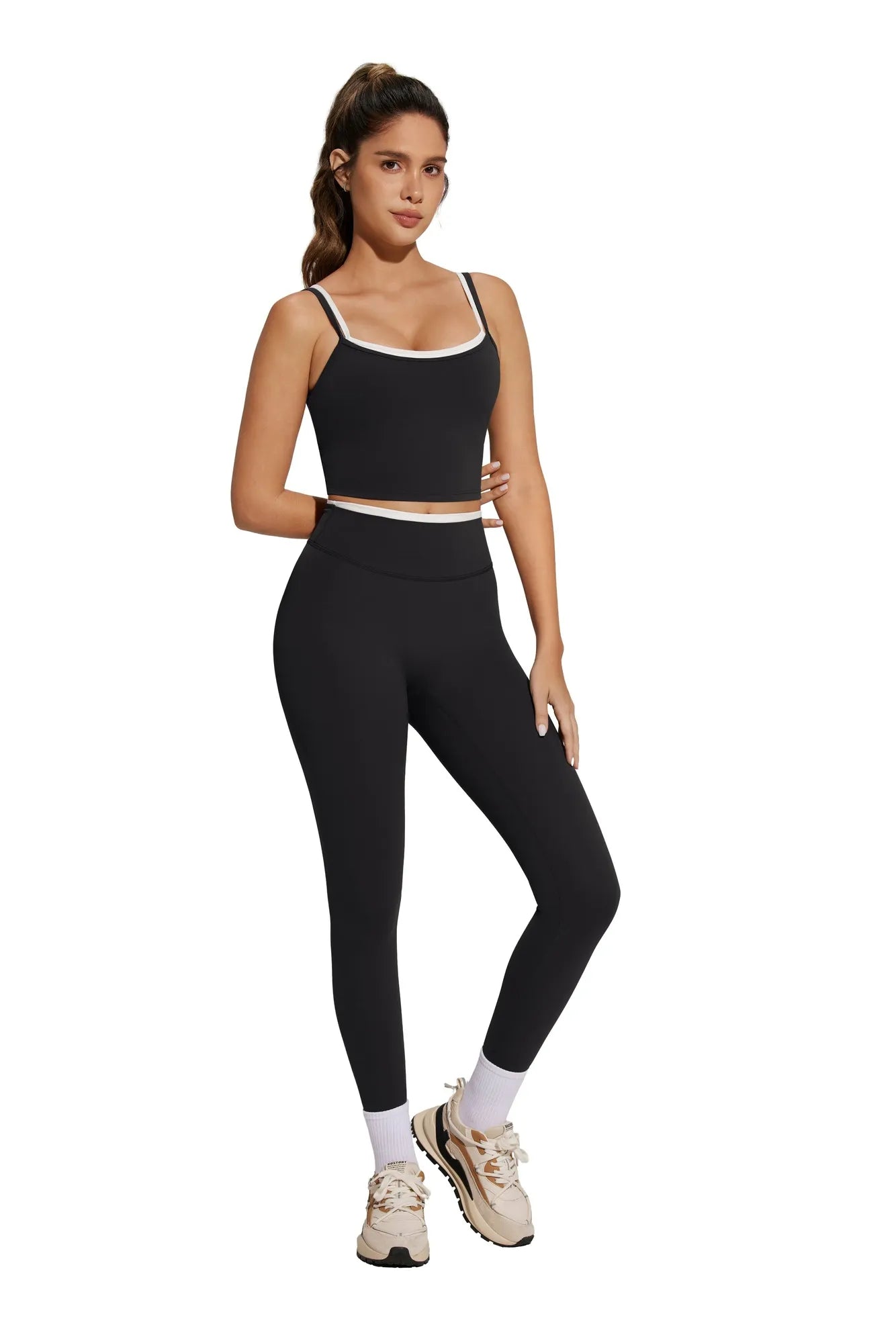Padded Crop Camis Leggings Workout Set