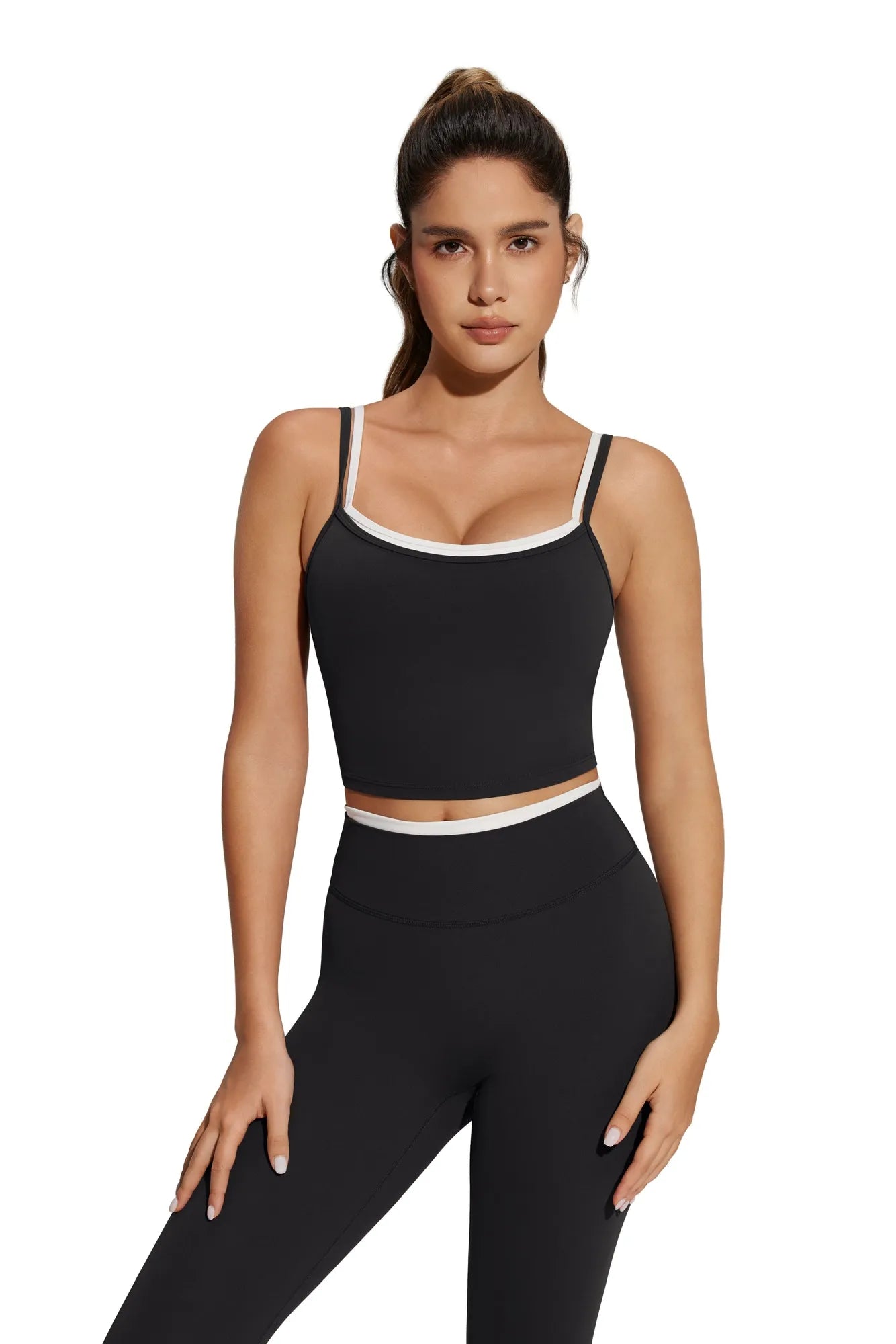 Padded Crop Camis Leggings Workout Set
