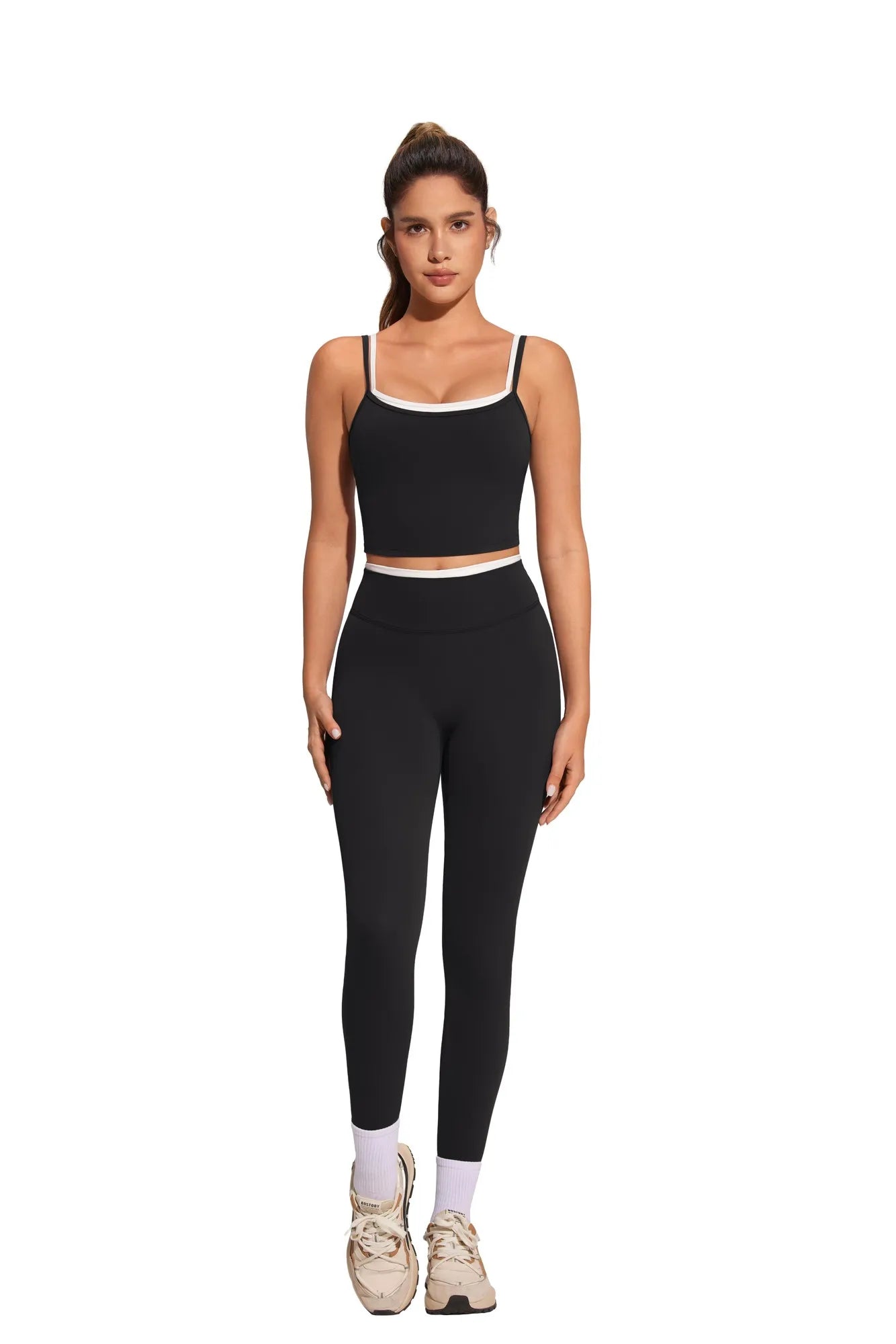 Padded Crop Camis Leggings Workout Set