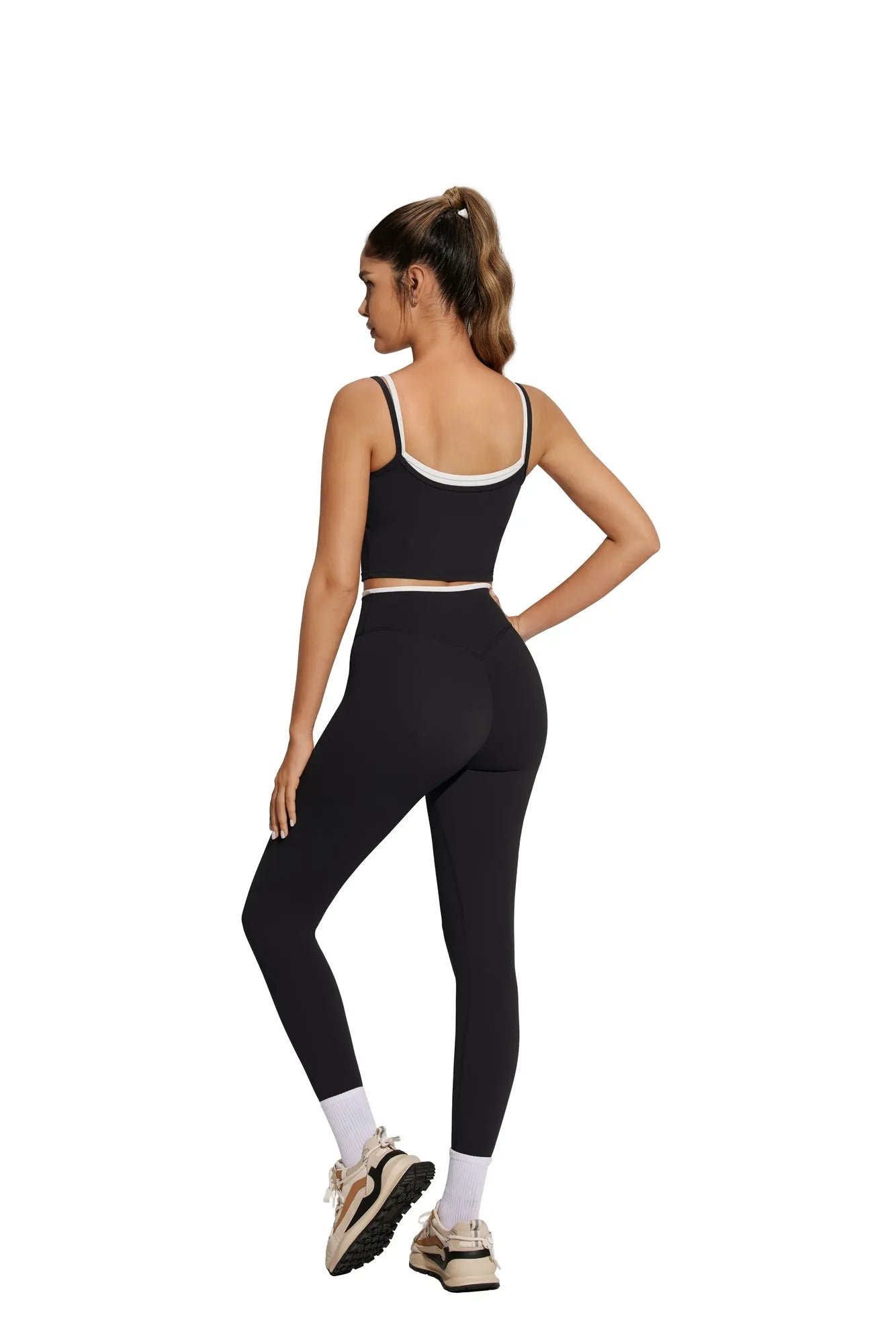 Padded Crop Camis Leggings Workout Set