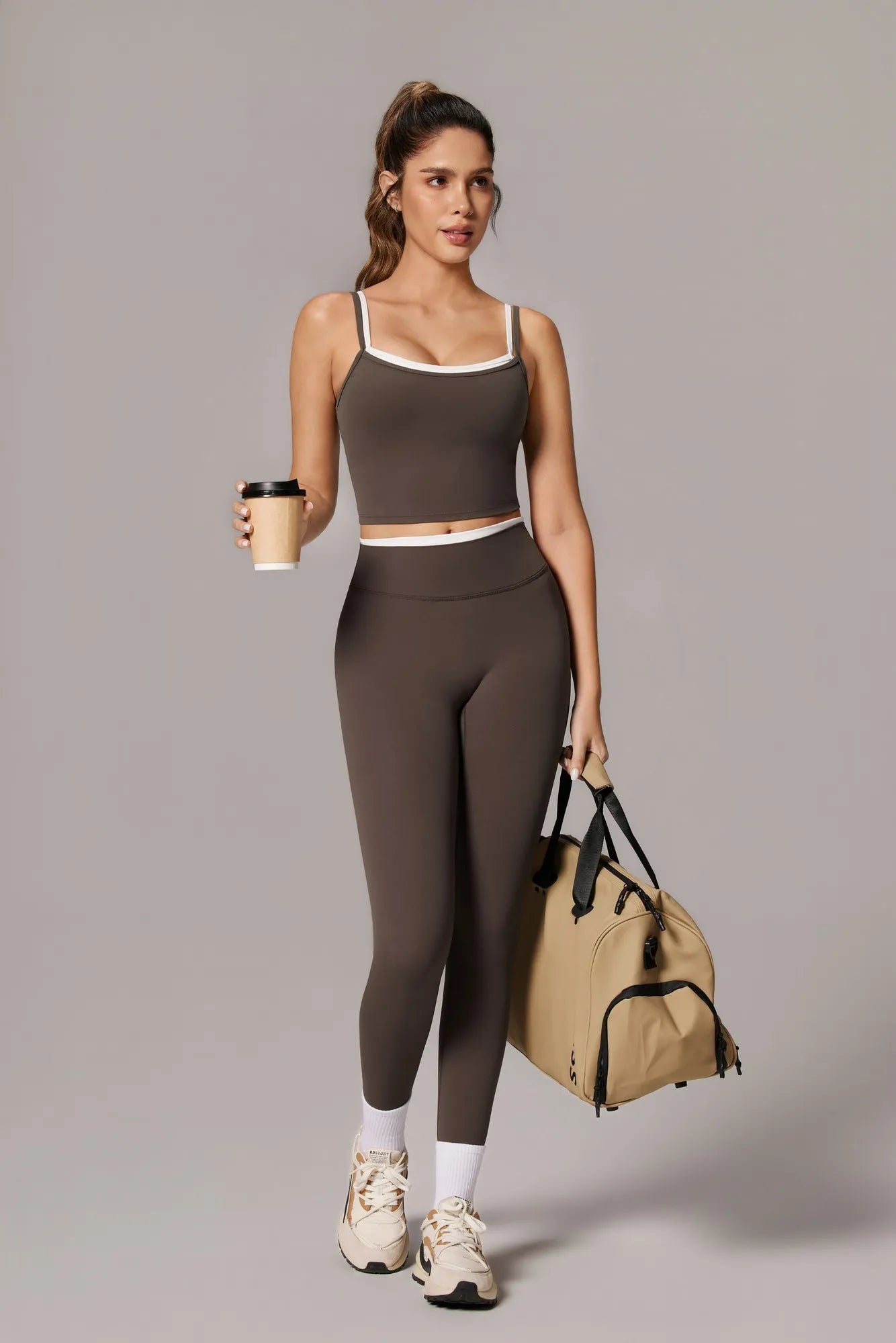 Padded Crop Camis Leggings Workout Set